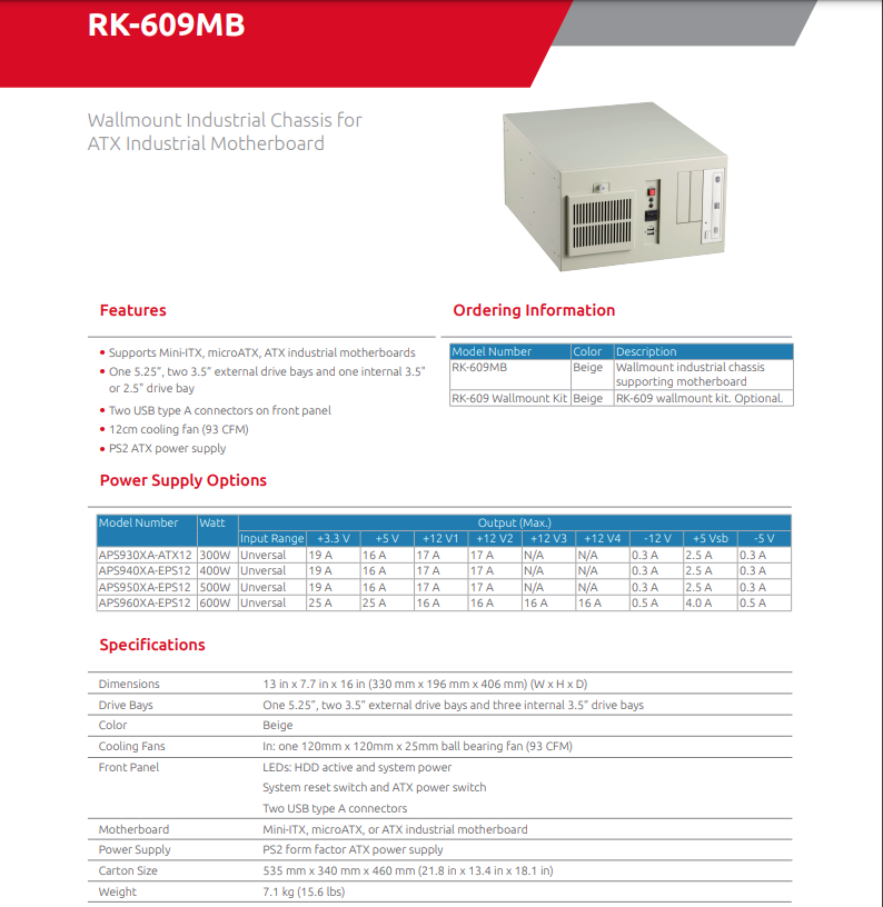 凌華工控機主板整機定制RK-609MB